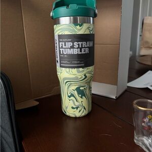 Stanley Tumbler with Green Marble Design